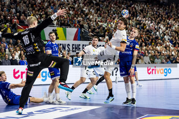 2024-01-18 - Julian Köster of Germany and Viktor Hallgrimsson of Iceland during the Men's EHF Euro 2024, Main Round, handball match between Germany and Iceland on January 18, 2024 at Lanxess-Arena in Cologne, Germany - HANDBALL - MEN'S EHF EURO 2024 - GERMANY V ICELAND - HANDBALL - OTHER SPORTS