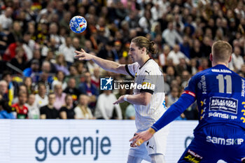 2024-01-18 - Juri Knorr of Germany during the Men's EHF Euro 2024, Main Round, handball match between Germany and Iceland on January 18, 2024 at Lanxess-Arena in Cologne, Germany - HANDBALL - MEN'S EHF EURO 2024 - GERMANY V ICELAND - HANDBALL - OTHER SPORTS