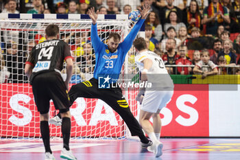 2024-01-20 - Andreas Wolff of Germany makes a save during the Men's EHF Euro 2024, Main Round, handball match between Germany and Austria on January 20, 2024 at Lanxess-Arena in Cologne, Germany - HANDBALL - MEN'S EHF EURO 2024 - GERMANY V AUSTRIA - HANDBALL - OTHER SPORTS
