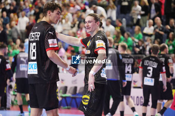 2024-01-20 - Julian Köster and Juri Knorr of Germany during the Men's EHF Euro 2024, Main Round, handball match between Germany and Austria on January 20, 2024 at Lanxess-Arena in Cologne, Germany - HANDBALL - MEN'S EHF EURO 2024 - GERMANY V AUSTRIA - HANDBALL - OTHER SPORTS