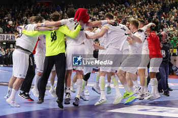 2024-01-20 - Austria players celebrate during the Men's EHF Euro 2024, Main Round, handball match between Germany and Austria on January 20, 2024 at Lanxess-Arena in Cologne, Germany - HANDBALL - MEN'S EHF EURO 2024 - GERMANY V AUSTRIA - HANDBALL - OTHER SPORTS