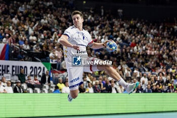 2024-01-22 - Viggo Kristjansson of Iceland during the Men's EHF Euro 2024, Main Round, handball match between Croatia and Iceland on January 22, 2024 at Lanxess-Arena in Cologne, Germany - HANDBALL - MEN'S EHF EURO 2024 - CROATIA V ICELAND - HANDBALL - OTHER SPORTS