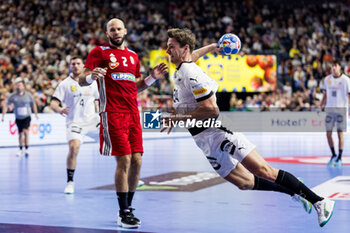 2024-01-22 - Rune Dahmke of Germany during the Men's EHF Euro 2024, Main Round, handball match between Germany and Hungary on January 22, 2024 at Lanxess-Arena in Cologne, Germany - HANDBALL - MEN'S EHF EURO 2024 - GERMANY V HUNGARY - HANDBALL - OTHER SPORTS