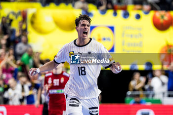 2024-01-22 - Julian Köster of Germany during the Men's EHF Euro 2024, Main Round, handball match between Germany and Hungary on January 22, 2024 at Lanxess-Arena in Cologne, Germany - HANDBALL - MEN'S EHF EURO 2024 - GERMANY V HUNGARY - HANDBALL - OTHER SPORTS