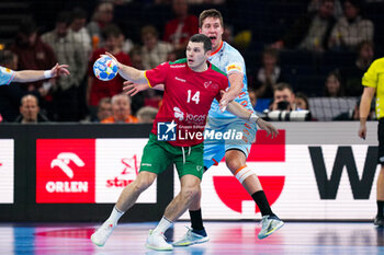 2024-01-23 - Rui Silva of Portugal and Lars Kooij of The Netherlands during the Men's EHF Euro 2024, Main Round, handball match between Netherlands and Portugal on January 23, 2024 at Barclays Arena in Hamburg, Germany - HANDBALL - MEN'S EHF EURO 2024 - NETHERLANDS V PORTUGAL - HANDBALL - OTHER SPORTS