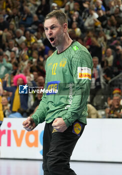 2024-01-26 - Andreas Palicka of Sweden during the Men's EHF Euro 2024, Semi Finals handball match between France and Sweden on January 26, 2024 at Lanxess-Arena in Cologne, Germany - HANDBALL - MEN'S EHF EURO 2024 - FRANCE V SWEDEN - HANDBALL - OTHER SPORTS