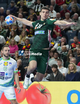 2024-01-26 - Gergo Fazekas of Hungary during the Men's EHF Euro 2024, Placement match 5/6, handball match between Hungary and Slovenia on January 26, 2024 at Lanxess-Arena in Cologne, Germany - HANDBALL - MEN'S EHF EURO 2024 - HUNGARY V SLOVENIA - HANDBALL - OTHER SPORTS
