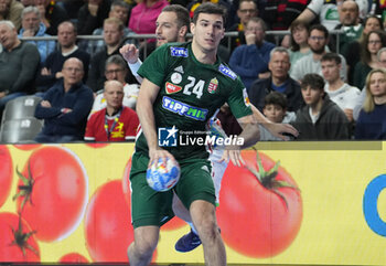 2024-01-26 - Gergo Fazekas of Hungary during the Men's EHF Euro 2024, Placement match 5/6, handball match between Hungary and Slovenia on January 26, 2024 at Lanxess-Arena in Cologne, Germany - HANDBALL - MEN'S EHF EURO 2024 - HUNGARY V SLOVENIA - HANDBALL - OTHER SPORTS
