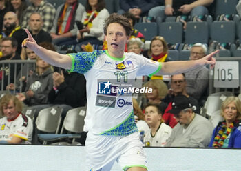2024-01-26 - Jure Dolenec of Slovenia during the Men's EHF Euro 2024, Placement match 5/6, handball match between Hungary and Slovenia on January 26, 2024 at Lanxess-Arena in Cologne, Germany - HANDBALL - MEN'S EHF EURO 2024 - HUNGARY V SLOVENIA - HANDBALL - OTHER SPORTS