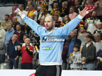 2024-01-26 - Laszlo Bartucz of Hungary during the Men's EHF Euro 2024, Placement match 5/6, handball match between Hungary and Slovenia on January 26, 2024 at Lanxess-Arena in Cologne, Germany - HANDBALL - MEN'S EHF EURO 2024 - HUNGARY V SLOVENIA - HANDBALL - OTHER SPORTS