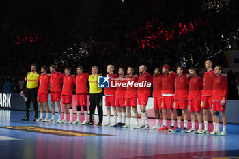 2024-01-26 - Team Denmark during the Men's EHF Euro 2024, Semi Finals handball match between Germany and Denmark on January 26, 2024 at Lanxess-Arena in Cologne, Germany - HANDBALL - MEN'S EHF EURO 2024 - GERMANY V DENMARK - HANDBALL - OTHER SPORTS