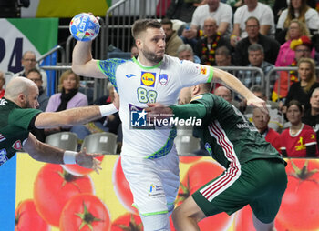 2024-01-26 - Aleks Vlah of Slovenia during the Men's EHF Euro 2024, Placement match 5/6, handball match between Hungary and Slovenia on January 26, 2024 at Lanxess-Arena in Cologne, Germany - HANDBALL - MEN'S EHF EURO 2024 - HUNGARY V SLOVENIA - HANDBALL - OTHER SPORTS
