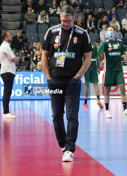 2024-01-26 - Coach Miguel Angel Velasco Encinas of Hungary during the Men's EHF Euro 2024, Placement match 5/6, handball match between Hungary and Slovenia on January 26, 2024 at Lanxess-Arena in Cologne, Germany - HANDBALL - MEN'S EHF EURO 2024 - HUNGARY V SLOVENIA - HANDBALL - OTHER SPORTS