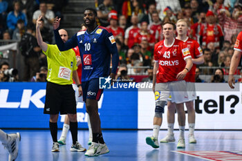 2024-01-28 - 2 minutes suspension for Dika Mem (France) during 2nd and 1st place final of the Men’s EHF Euro 2024 match between France vs Denmark at the Lanxess Arena, Cologne, Germany - MEN'S EHF EURO 2024 - FINAL - FRANCE VS DENMARK - HANDBALL - OTHER SPORTS