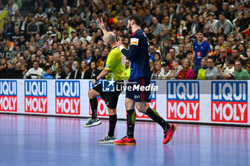 2024-01-28 - 2 minutes suspension for Ludovic Fabregas (France) during 2nd and 1st place final of the Men’s EHF Euro 2024 match between France vs Denmark at the Lanxess Arena, Cologne, Germany - MEN'S EHF EURO 2024 - FINAL - FRANCE VS DENMARK - HANDBALL - OTHER SPORTS