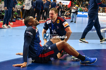 2024-01-28 - Happiness of Dylan Nahi (France) and Kentin Mahe (France) win the Men’s EHF Euro 2024 match between France vs Denmark at the Lanxess Arena, Cologne, Germany - MEN'S EHF EURO 2024 - FINAL - FRANCE VS DENMARK - HANDBALL - OTHER SPORTS