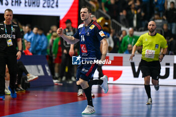 2024-01-28 - Happiness of Kentin Mahe (France) after scores a goal during 2nd and 1st place final of the Men’s EHF Euro 2024 match between France vs Denmark at the Lanxess Arena, Cologne, Germany - MEN'S EHF EURO 2024 - FINAL - FRANCE VS DENMARK - HANDBALL - OTHER SPORTS