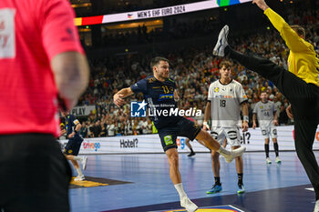 2024-01-28 - Sebastian Carl Percy Karlsson (Sweden) during 3rd and 4th place final of the Men’s EHF Euro 2024 match between Sweden vs Germany at the Lanxess Arena, Cologne, Germany - MEN'S EHF EURO 2024 - PLACEMENT MATCH 3/4 - SWEDEN VS GERMANY  - HANDBALL - OTHER SPORTS
