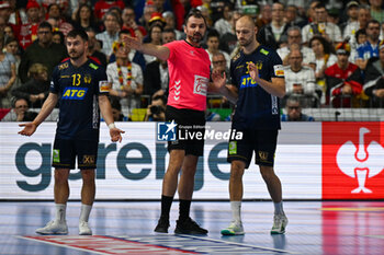 2024-01-28 - 2 minutes suspension for Lukas Sandell (Sweden) during 3rd and 4th place final of the Men’s EHF Euro 2024 match between Sweden vs Germany at the Lanxess Arena, Cologne, Germany - MEN'S EHF EURO 2024 - PLACEMENT MATCH 3/4 - SWEDEN VS GERMANY  - HANDBALL - OTHER SPORTS