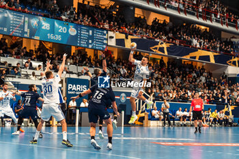 2024-03-06 - Richard Bodo and Gleb Kalarash of Pick Szeged during the EHF Champions League, Group A handball match between Paris Saint-Germain and OTP Bank - Pick Szeged on March 6, 2024 at Pierre de Coubertin stadium in Paris, France - HANDBALL - CHAMPIONS LEAGUE - PARIS SG V PICK SZEGED - HANDBALL - OTHER SPORTS