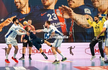 2024-03-06 - Luc Steins of PSG and Martin Nagy of Pick Szeged during the EHF Champions League, Group A handball match between Paris Saint-Germain and OTP Bank - Pick Szeged on March 6, 2024 at Pierre de Coubertin stadium in Paris, France - HANDBALL - CHAMPIONS LEAGUE - PARIS SG V PICK SZEGED - HANDBALL - OTHER SPORTS