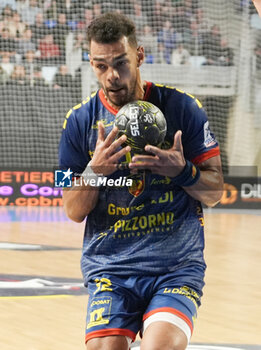 2024-03-30 - Adrien Dipanda of Saint-Raphael during the French championship, Liqui Moly Starligue handball match between Cesson Rennes MH and Saint-Raphael VH on March 30, 2024 at the Glaz Arena in Cesson-Sévigné, France - HANDBALL - FRENCH CHAMP - CESSON RENNES V SAINT RAPHAEL - HANDBALL - OTHER SPORTS