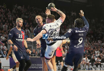2024-04-17 - Axel Oppedisano of Cesson Metropole HB during the French championship, Liqui Moly Starligue handball match between Cesson Rennes Métropole HB and Paris Saint-Germain on April 17, 2024 at Glaz Arena in Cesson-Sévigné, France - HANDBALL - FRENCH CHAMP - CESSON RENNES V PARIS SG - HANDBALL - OTHER SPORTS
