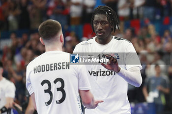 2024-05-11 - Aboubakar FOFANA of United States and Sam HODDERSEN of United States during the International Friendly Handball match between France and United States on May 11, 2024 at LDLC Arena in Décines-Charpieu near Lyon, France - HANDBALL - FRIENDLY GAME - FRANCE V UNITED STATES - HANDBALL - OTHER SPORTS