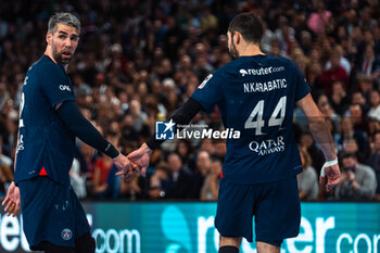 2024-05-31 - Nikola Karabatic of PSG and Luka Karabatic of PSG during the French championship Liqui Molly Starligue Handball match between Paris Saint-Germain Handball and PAUC (Pays d'Aix Université Club Handball) on May 31, 2024 at Accor Arena in Paris, France - HANDBALL - FRENCH CHAMP - PARIS SG V PAUC - HANDBALL - OTHER SPORTS