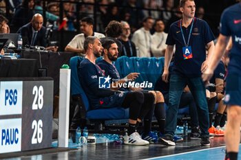 2024-05-31 - Luka Karabatic of PSG and Nikola Karabatic of PSG during the French championship Liqui Molly Starligue Handball match between Paris Saint-Germain Handball and PAUC (Pays d'Aix Université Club Handball) on May 31, 2024 at Accor Arena in Paris, France - HANDBALL - FRENCH CHAMP - PARIS SG V PAUC - HANDBALL - OTHER SPORTS