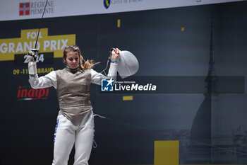 2024-02-11 - Martina Favaretto (Italy) celebrates the victory in semifinal vs Arianna Errigo (Italy) - 2023 FENCING GRAND PRIX - FENCING - OTHER SPORTS