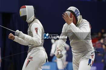 2024-01-13 - MADER Joffrey (FRA) lost against HAMZA Mohamed (EGY) 32e during the Mazars Challenge International de Paris 2024, Foil World Cup on January 13, 2024 at Pierre de Coubertin stadium in Paris, France - FENCING - CHALLENGE INTERNATIONAL DE PARIS 2024 - FENCING - OTHER SPORTS