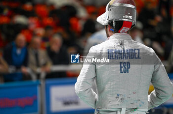 2024-03-01 - Detail of the Hernandez (Spain) fencer's helmet - FENCING TEAM WORLD CUP - FENCING - OTHER SPORTS