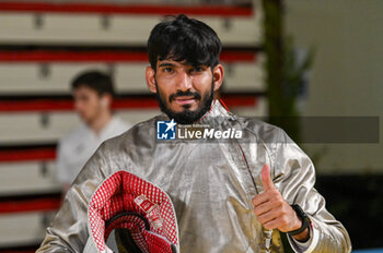 2024-03-01 - S. Karan (IND) celebrates the victory wins the preliminary stages of the men's sabre - FENCING TEAM WORLD CUP - FENCING - OTHER SPORTS