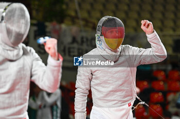 2024-03-01 - Bonah (GER) celebrates the victory wins the preliminary stages of the men's sabre - FENCING TEAM WORLD CUP - FENCING - OTHER SPORTS