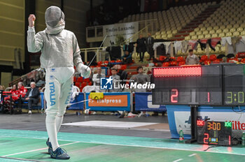 2024-03-01 - Colautti (ITA) celebrates the victory wins the preliminary stages of the men's sabre - FENCING TEAM WORLD CUP - FENCING - OTHER SPORTS