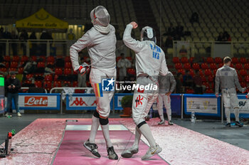 2024-03-01 - Ursachi (ROU) celebrates the victory wins the preliminary stages of the men's sabre - FENCING TEAM WORLD CUP - FENCING - OTHER SPORTS