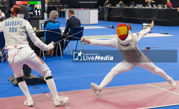 2024-06-23 - Basel Switzerland, 06/23/2024: SAVEANU Anca (Roumania) against DIAZ ESCALONA Maria Teresa (Spain) during Fencing Euro Basel 2024. Fencing Euro Basel 2024 took place at the St. Jakobshalle, in Basel.
Credit: Patrick Dancel/LiveMedia.
 - FENCINGEURO BASEL 2024 - FENCING - OTHER SPORTS