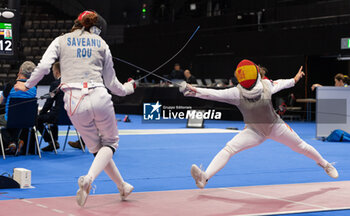 2024-06-23 - Basel Switzerland, 06/23/2024: SAVEANU Anca (Roumania) against DIAZ ESCALONA Maria Teresa (Spain) during Fencing Euro Basel 2024. Fencing Euro Basel 2024 took place at the St. Jakobshalle, in Basel.
Credit: Patrick Dancel/LiveMedia.

 - FENCINGEURO BASEL 2024 - FENCING - OTHER SPORTS