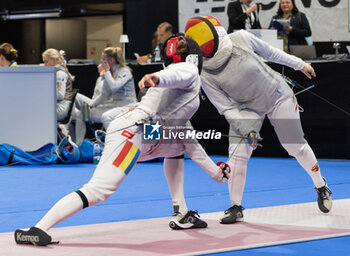 2024-06-23 - Basel Switzerland, 06/23/2024: CALUGAREANU Malina (Roumania) againstBRETEAU Andrea (Spain) during Fencing Euro Basel 2024. Fencing Euro Basel 2024 took place at the St. Jakobshalle, in Basel.
Credit: Patrick Dancel/LiveMedia.
 - FENCINGEURO BASEL 2024 - FENCING - OTHER SPORTS