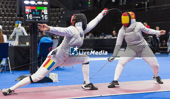 2024-06-23 - Basel Switzerland, 06/23/2024: CALUGAREANU Malina (Roumania) againstBRETEAU Andrea (Spain) during Fencing Euro Basel 2024. Fencing Euro Basel 2024 took place at the St. Jakobshalle, in Basel.
Credit: Patrick Dancel/LiveMedia.
 - FENCINGEURO BASEL 2024 - FENCING - OTHER SPORTS