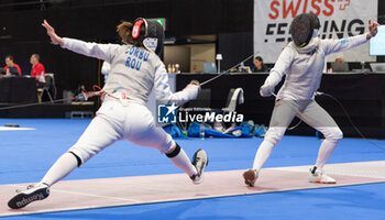 2024-06-23 - Basel Switzerland, 06/23/2024: CORBU Emilia (Roumania) against MARINO BLANCO Maria Jesus (Spain) during Fencing Euro Basel 2024. Fencing Euro Basel 2024 took place at the St. Jakobshalle, in Basel.
Credit: Patrick Dancel/LiveMedia.
 - FENCINGEURO BASEL 2024 - FENCING - OTHER SPORTS