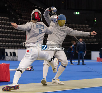 2024-06-23 - Basel Switzerland, 06/23/2024: MATEEV Andri Nikolaysson (Iceland) against LUKASHENKO Darii (Ukraine) during Fencing Euro Basel 2024. Fencing Euro Basel 2024 took place at the St. Jakobshalle, in Basel.
Credit: Patrick Dancel/LiveMedia.
 - FENCINGEURO BASEL 2024 - FENCING - OTHER SPORTS