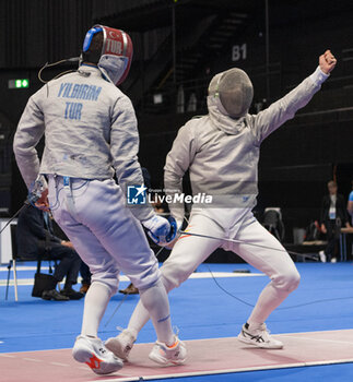 2024-06-23 - Basel Switzerland, 06/23/2024: YILDIRIM Enver (Turkey) against MADRIGAL Santiago (Spain) during Fencing Euro Basel 2024. Fencing Euro Basel 2024 took place at the St. Jakobshalle, in Basel.
Credit: Patrick Dancel/LiveMedia.
 - FENCINGEURO BASEL 2024 - FENCING - OTHER SPORTS