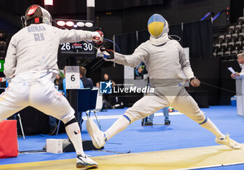 2024-06-23 - Basel Switzerland, 06/23/2024: BONAH Luis (Germany) against LUKASHENKO Darii (Ukraine) during Fencing Euro Basel 2024. Fencing Euro Basel 2024 took place at the St. Jakobshalle, in Basel.
Credit: Patrick Dancel/LiveMedia.
 - FENCINGEURO BASEL 2024 - FENCING - OTHER SPORTS