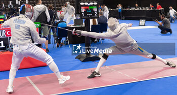 2024-06-23 - Basel Switzerland, 06/23/2024: YILDIRIM Enver (Turkey) against URSACHI Razvan (Roumania) during Fencing Euro Basel 2024. Fencing Euro Basel 2024 took place at the St. Jakobshalle, in Basel.
Credit: Patrick Dancel/LiveMedia.
 - FENCINGEURO BASEL 2024 - FENCING - OTHER SPORTS