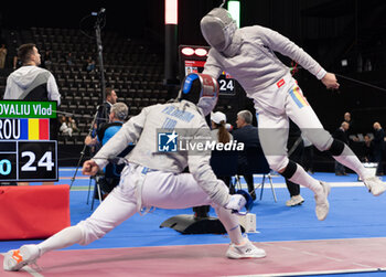 2024-06-23 - Basel Switzerland, 06/23/2024: YILDIRIM Enver (Turkey) against COVALIU Vlad (Roumania) during Fencing Euro Basel 2024. Fencing Euro Basel 2024 took place at the St. Jakobshalle, in Basel.
Credit: Patrick Dancel/LiveMedia.
 - FENCINGEURO BASEL 2024 - FENCING - OTHER SPORTS