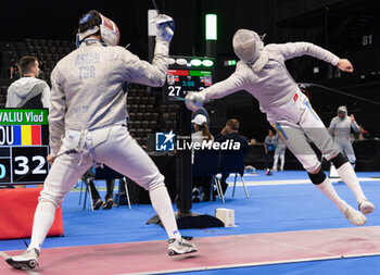 2024-06-23 - Basel Switzerland, 06/23/2024: ASLAN Tolga (Turkey) against COVALIU Vlad (Roumania) during Fencing Euro Basel 2024. Fencing Euro Basel 2024 took place at the St. Jakobshalle, in Basel.
Credit: Patrick Dancel/LiveMedia.
 - FENCINGEURO BASEL 2024 - FENCING - OTHER SPORTS