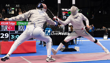 2024-06-23 - Basel Switzerland, 06/23/2024: ASLAN Tolga (Turkey) against COVALIU Vlad (Roumania) during Fencing Euro Basel 2024. Fencing Euro Basel 2024 took place at the St. Jakobshalle, in Basel.
Credit: Patrick Dancel/LiveMedia.
 - FENCINGEURO BASEL 2024 - FENCING - OTHER SPORTS