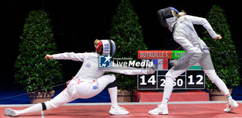 2024-06-23 - Basel Switzerland, 06/23/2024: BUTRUILLE Solene (France) against KONDRICZ Kata (Hungary) during Fencing Euro Basel 2024. Fencing Euro Basel 2024 took place at the St. Jakobshalle, in Basel.
Credit: Patrick Dancel/LiveMedia.
 - FENCINGEURO BASEL 2024 - FENCING - OTHER SPORTS